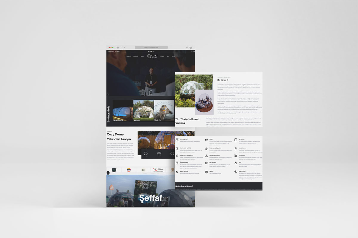 Cozy Dome için Web Site Tasarımı
